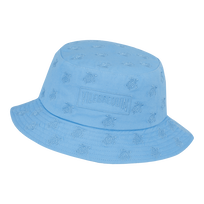 Embroidered Bucket Hat Turtles All Over Sky blue front view
