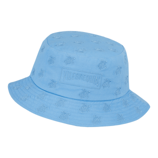 Embroidered Bucket Hat Turtles All Over Himmelblau Vorderansicht