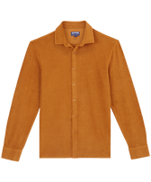 Men Terry Lightweight Shirt Solid Caramel vista frontal
