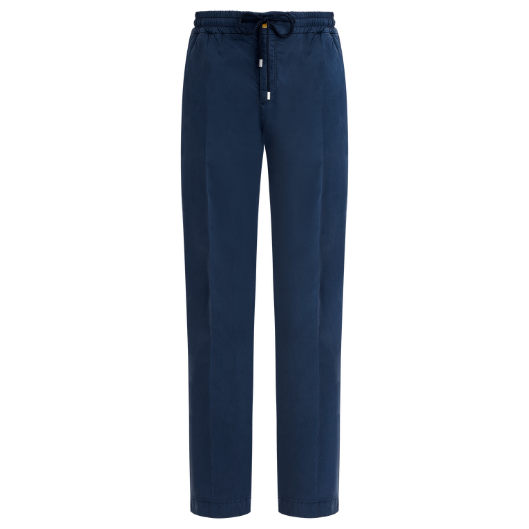 Men Cotton Tencel Pants Solid - Clemence - Blue