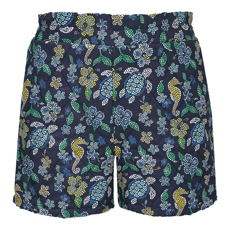 Girls Cotton Quilted Bermuda Shorts Mosaïque - Great - Blue