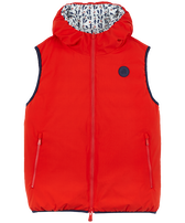 Men Sleeveless Reversible Jacket Cocorico ! Poppy red front view