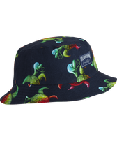 Gorro de pescador con estampado Tortues Rainbow Multicolor para hombre - Vilebrequin x Kenny Scharf Azul marino vista frontal
