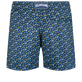 Ultraleichte und verstaubare Micro Tortues Rainbow Badeshorts für Herren Marineblau Rückansicht