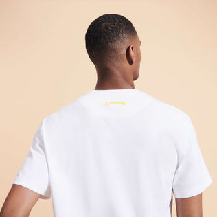 Camiseta de algodón orgánico con estampado Sunny Streets para hombre Blanco detalles vista 1