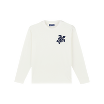 Men Cotton Long Sleeves T-shirt Embroidered Turtle Off white 正面图
