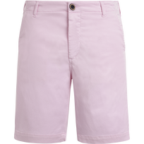 Men Tencel Cotton Bermuda Shorts Solid Tea pink front view