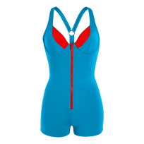Maillot de bain une piece shorty femme contrasté - Vilebrequin x JCC+ - Edition limitée Piscine vue de face