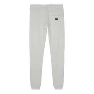 Pantalones de chándal en algodón de color liso para hombre Lihght gray heather vista trasera