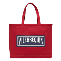 Sac de plage en toile marine uni Coquelicot vue de face