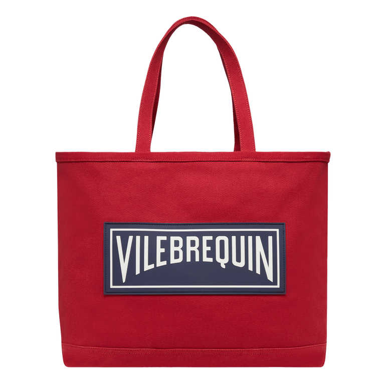 Sac De Plage En Toile Marine Uni - Britbag - Rouge