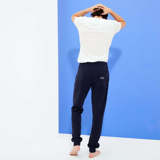 Homme AUTRES Uni - Pantalon Jogging en Coton homme, Bleu marine vue portée de dos