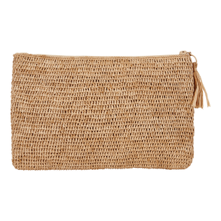Raffia Unisex Beach Pouch Hemp back view