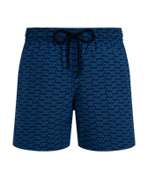 Men Wool Swim Shorts Fish Net Navy front view