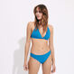 Women Halter Bikini Top Plumes Jacquard Calanque front worn view