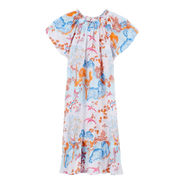 Peaceful Trees Kleid aus Baumwollvoile für Mädchen Weiss Vorderansicht