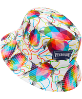 Cappello da pescatore in lino Tortugas - Vilebrequin x Okuda San Miguel Multicolore vista frontale