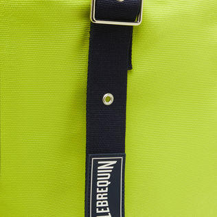 Borsa da spiaggia piccola in cotone tinta unita Verde brillante dettagli vista 5