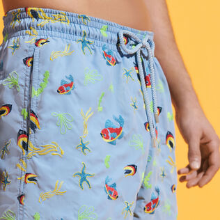 Men Swim Trunks Embroidered Naive Fish - Limited Edition Divine details view 1
