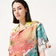 Camisa de bolos de lino con estampado Gra para hombre - Vilebrequin x John M Armleder Multicolores detalles vista 7