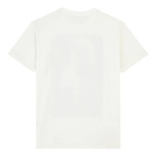 Men Cotton T-Shirt Sailing Boat From The Sky Off white back view