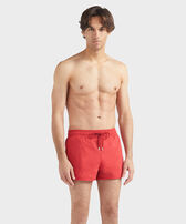 Men Short Swim Shorts Jacquard Turtles Lipstick front worn view