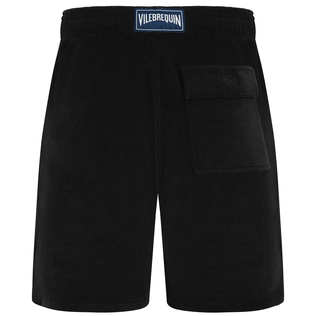 Solid Unisex-Bermudashorts aus Frottee Schwarz Rückansicht