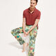 Pantalón de lino con estampado Jungle Rousseau para hombre Jengibre detalles vista 1