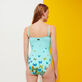 Bañador estilo bustier de una sola pieza con estampado Butterflies para mujer Laguna vista trasera desgastada
