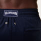 Men Short Merino Wool Swimwear Micro Carreaux - Vilebrequin x The Woolmark Company Navy details view 4