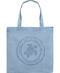 Tote bag en lin imprimé Tortue teinture minérale Source vue de face