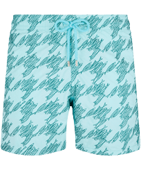 Fish Foot Badeshorts mit Stickerei für Herren – Limitierte Serie Lagune Vorderansicht