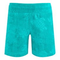 Kids Terry Bermuda Shorts Ronde des Tortues Tropezian green front view
