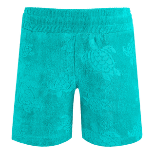 Kids Terry Bermuda Shorts Ronde des Tortues Tropezian green front view