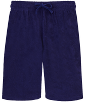 Bermudas de felpa de color liso unisex Midnight vista frontal