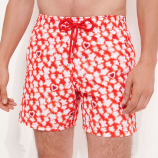 Men Classic Printed - Men Swim Shorts Attrape Coeur, Poppy red details view 3