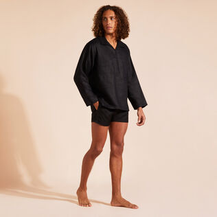 Men Wool Swim Shorts Tailoring Black details view 1