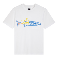 Men cotton t-shirt Vilebrequin Squale - Vilebrequin x JCC+ - Limited Edition White front view