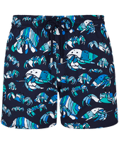 Bañador elástico con estampado Hermit Crabs para hombre Azul marino vista frontal