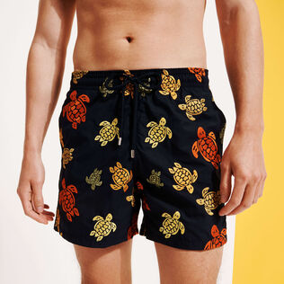 Men Embroidered Embroidered - Men Embroidered Swim Shorts Ronde Des Tortues - Limited Edition, Navy details view 3