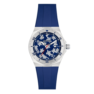 Micro Ronde des Tortue Armbanduhr mit Stahlgehäuse Marineblau Vorderansicht
