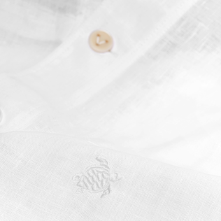 Men Linen Solid Overshirt White details view 4