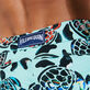 Men Flat Belt Stretch Swim Shorts Screen Turtles Lagoon details view 3