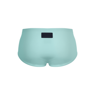 Men Swim brief Solid Blue note back view