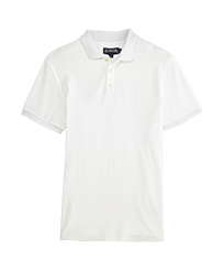 Polo en tejido terry liso para hombre Blanco vista frontal