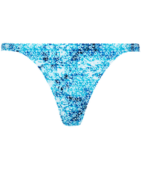Mujer Tanga Estampado - Women Tanga Bikini Bottom Flowers Tie & Dye, Azul marino vista frontal