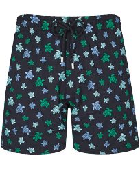 Maillot de bain brodé homme Micro Ronde Des Tortues Rainbow - Édition Limitée Noir vue de face