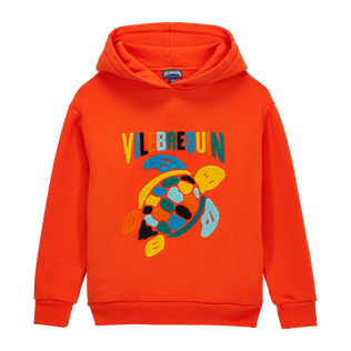Boys Embroidered Sweatshirt Tortue Tomato front view