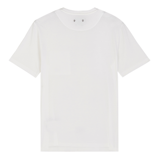 Camiseta de algodón orgánico de color liso para hombre Blanco tiza vista trasera