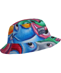 Cappello da pescatore uomo Faces In Places - Vilebrequin x Kenny Scharf Multicolore vista frontale